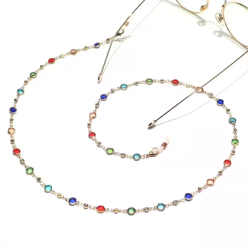 Made By Hand Glasses Chain For Summer Light Luxury Pearl Crystal Navy Blue Hanging Chain Fashion Anti-Loss Eye Chain