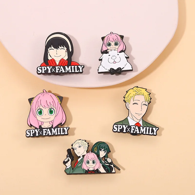 Japanese Anime Cartoon Brooch Enamel Pins Cute Series S-P-Y Family Kawaii Brooches Backpack Lapel Badge Jewelry Accessories Gift