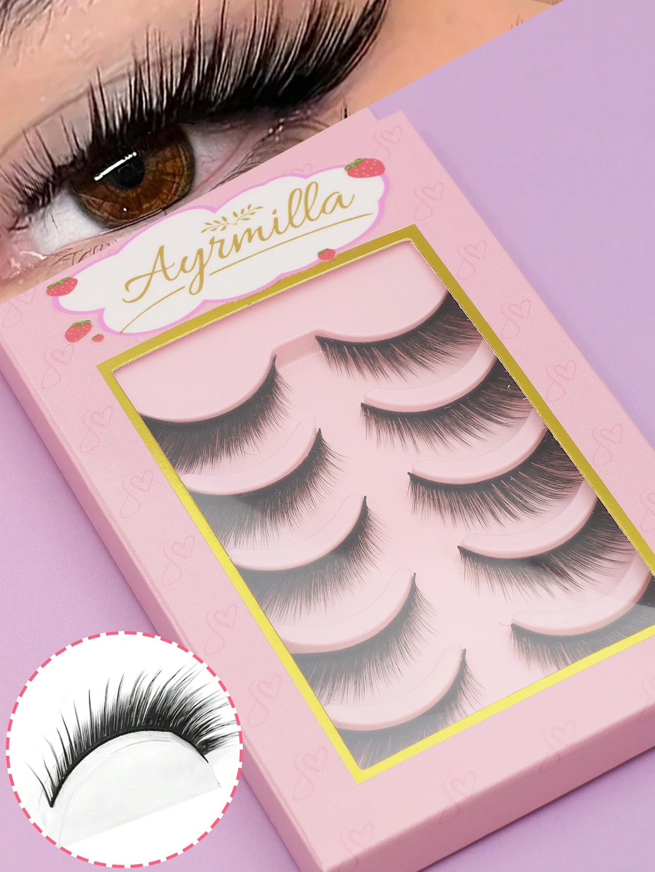 5 paia di ciglia Stile naturale affilato Bellissimo effetto comodo da indossare Trucco per ciglia finte