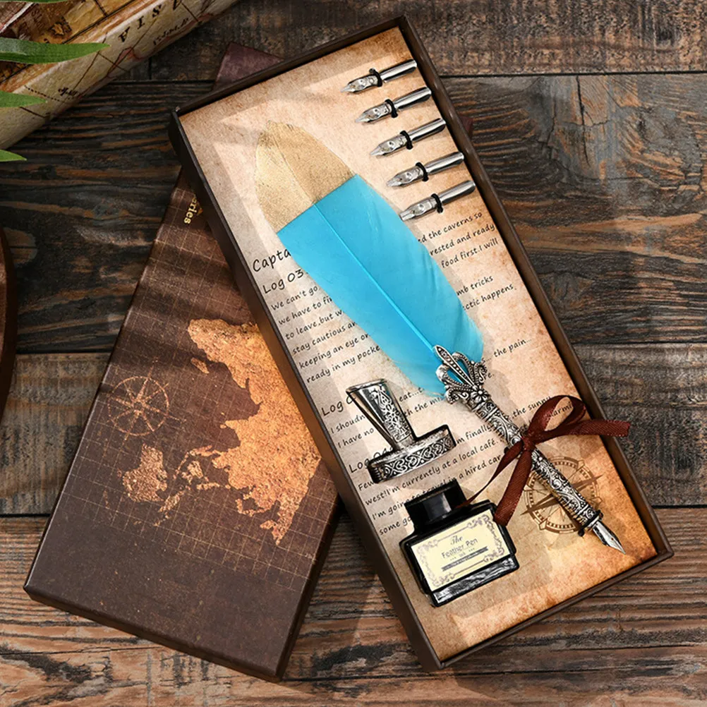 

Retro Dip Pen Vintage Calligraphy Pen Set Fountain Nib Ink Writing Supplies Artistic Drawing Gift Calligraphy Pens