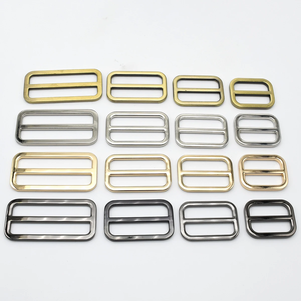 1x Metal Square Ring Tri-glide Adjustment Buckle Rectangle Loops Leather Craft Bag Parts Strap Webbing Garment DIY Accessories