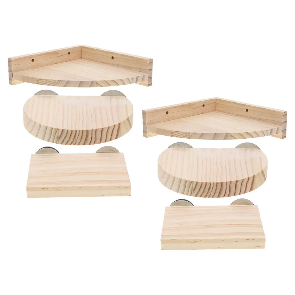 

6 Pcs Wooden Platform Pet Rat Toys Practical Climbing Board Hamster Squirrel Chinchilla Parrot Perch Household