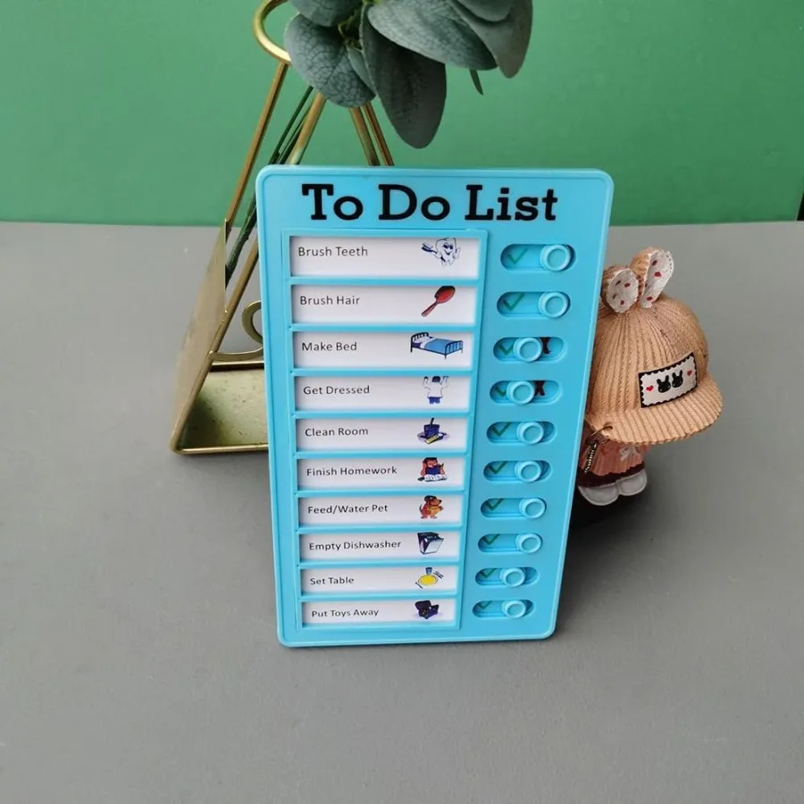 กระดานตรวจสอบงานบ้าน 2 ชิ้น พร้อมบัตรเปล่าสำหรับรายการตรวจสอบประจำวัน กระดานวางแผนสำหรับผู้ใหญ่ ใช้ในบ้านและการเดินทาง