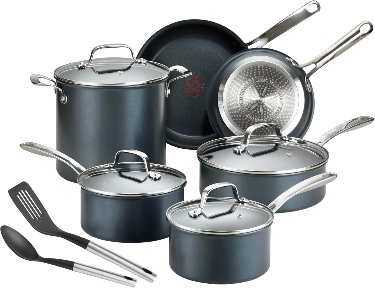 Platinum Non Stick Cookware Set 12 Piece, Induction, Oven Broiler Safe 500F, Kitchen Cooking Set W/ Fry Pans, Saucepans, S