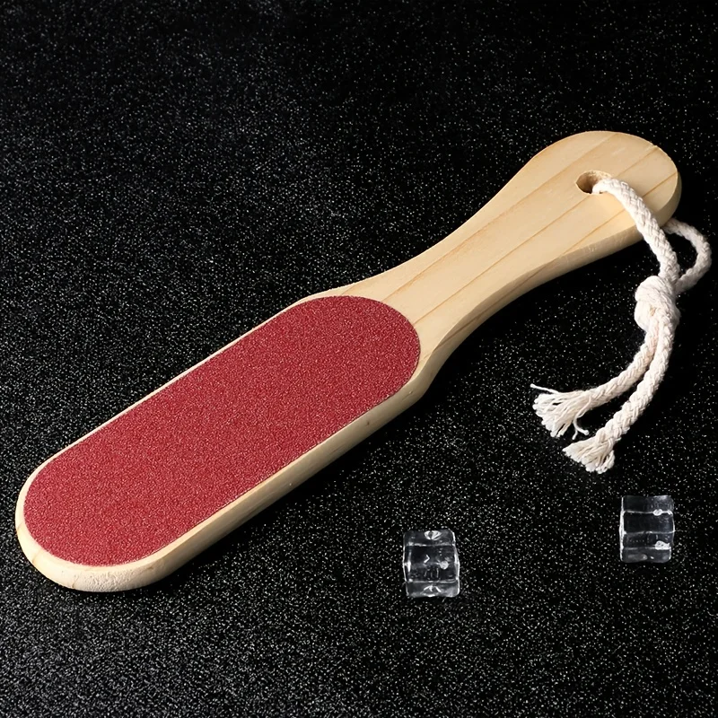 Poumice manche en bois Double face pied conseil fichier peau morte callosités pied broyeur pédicure outil pied peau frottant pied conseil