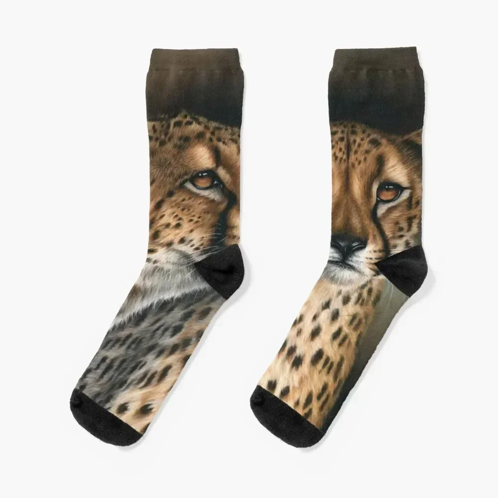 Wildlife Artwork of Two Cheetahs Socks retro sport essential Women's Socks Men's