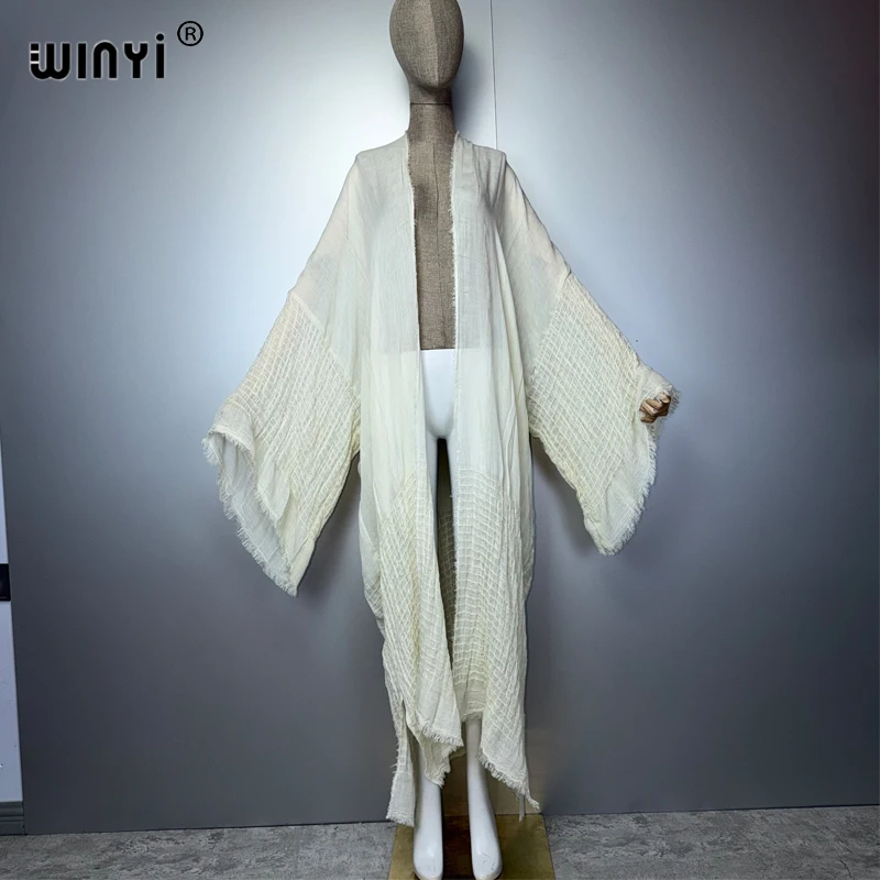 WINYI High Quality Comfortable Women Soft Cardigan Loose Dress Party Boho Maxi Beach Holiday Swimming Cover Ups Africa Kimono