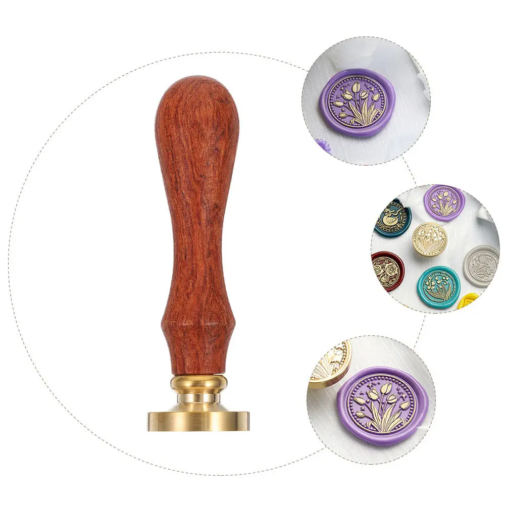 

1 Set Retro Wax Seal Stamp Copper Head Removable Diy Envelope Invitation Wine Package Scrapbook Craft Vintage Wooden Handle