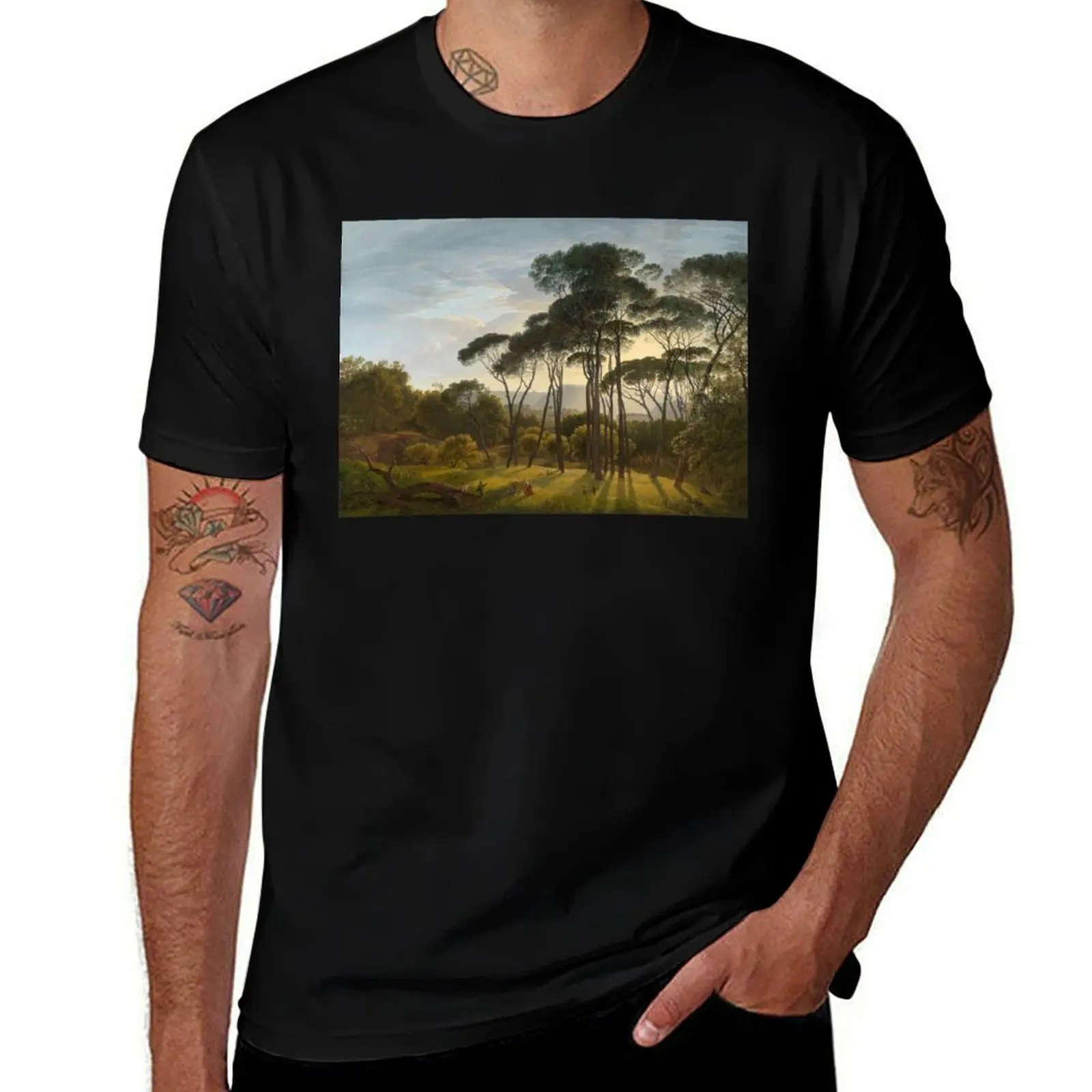 

Italian Landscape with Umbrella Pines T-Shirt quick-drying cute tops Blouse Anime t-shirt black t-shirts for men