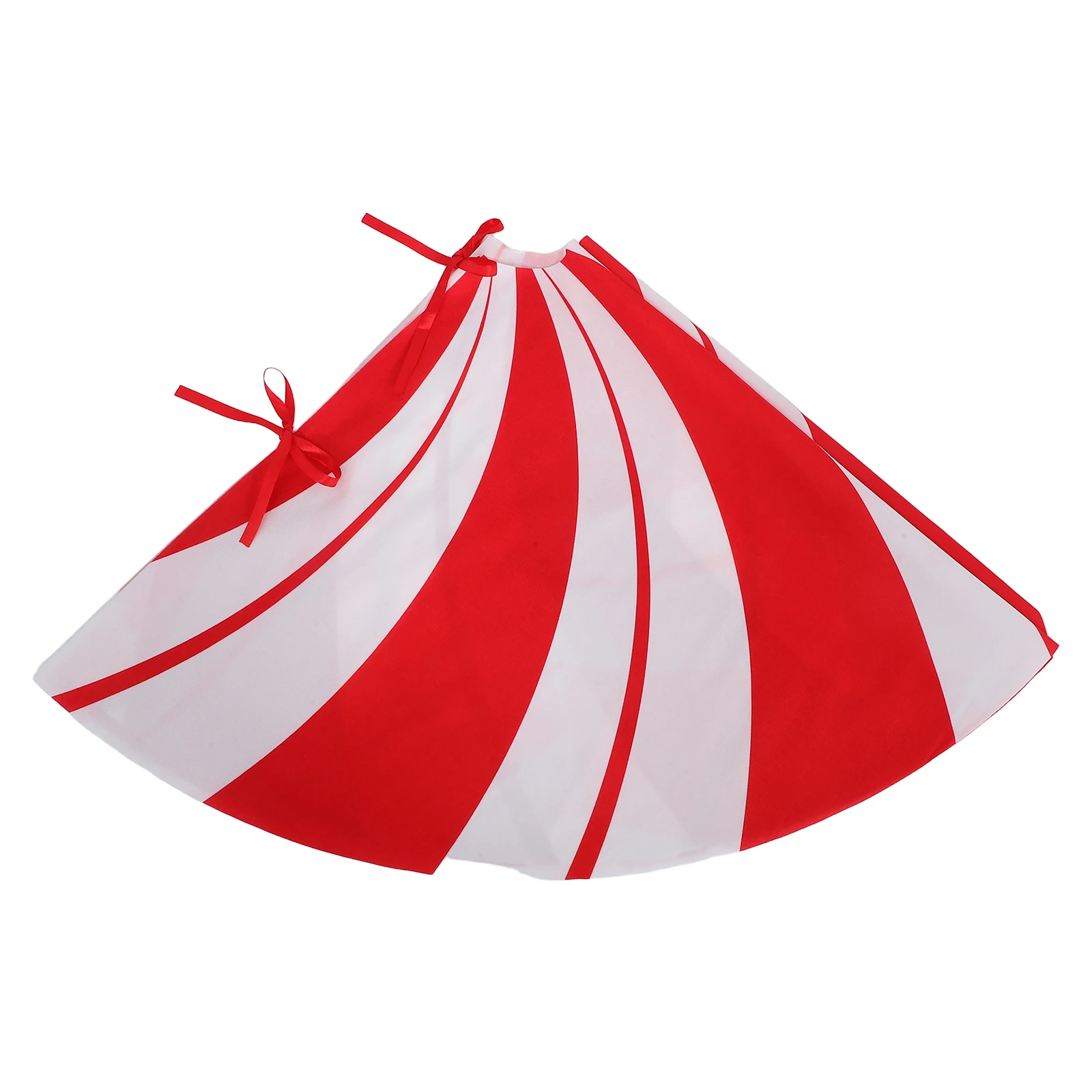 

Christmas Tree Skirt 45 Inch Red and White Striped Swirl Design Reusable Fabric Under Tree Mat for Indoor Holiday Decorations