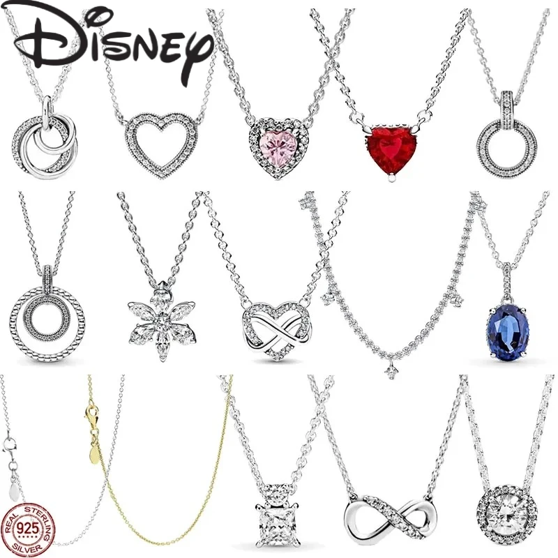 هدايا مفاجأة عيد الميلاد وأعياد الميلاد 925 من الفضة الإسترليني الرائعة اللامعة على شكل قلب قلادة كلاسيكية ساحرة مجوهرات نسائية