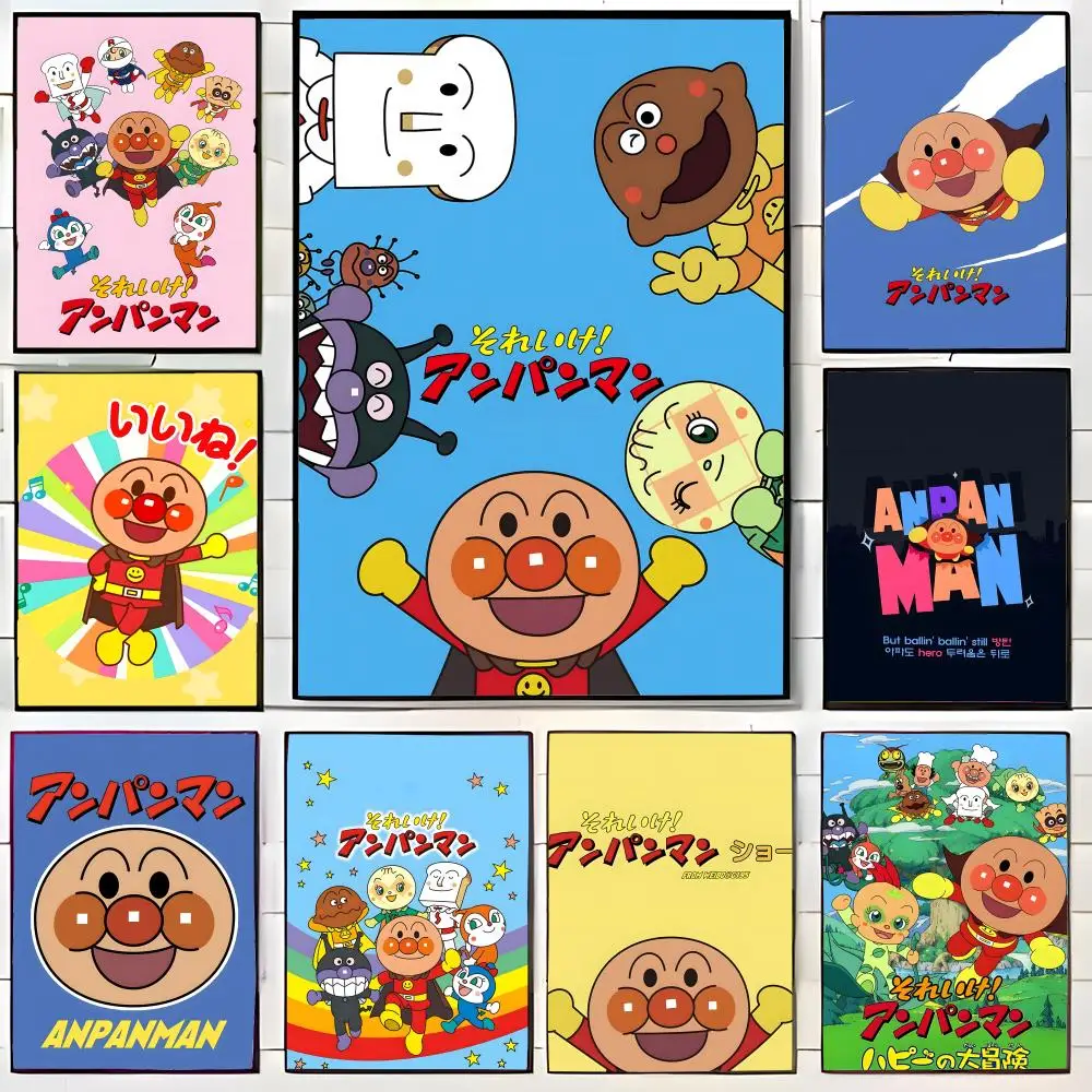 Cheerful Retro A-Anpanman Vintage Japanese Kids Anime Poster Wall Art Print Decorative Mural Home Decor Gift Unframed