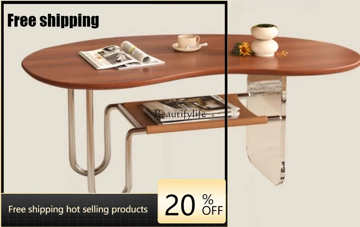 x4 French Retro Cashew Tea Table Mini and Simple Bay Window Clouds Small Tea Table Acrylic