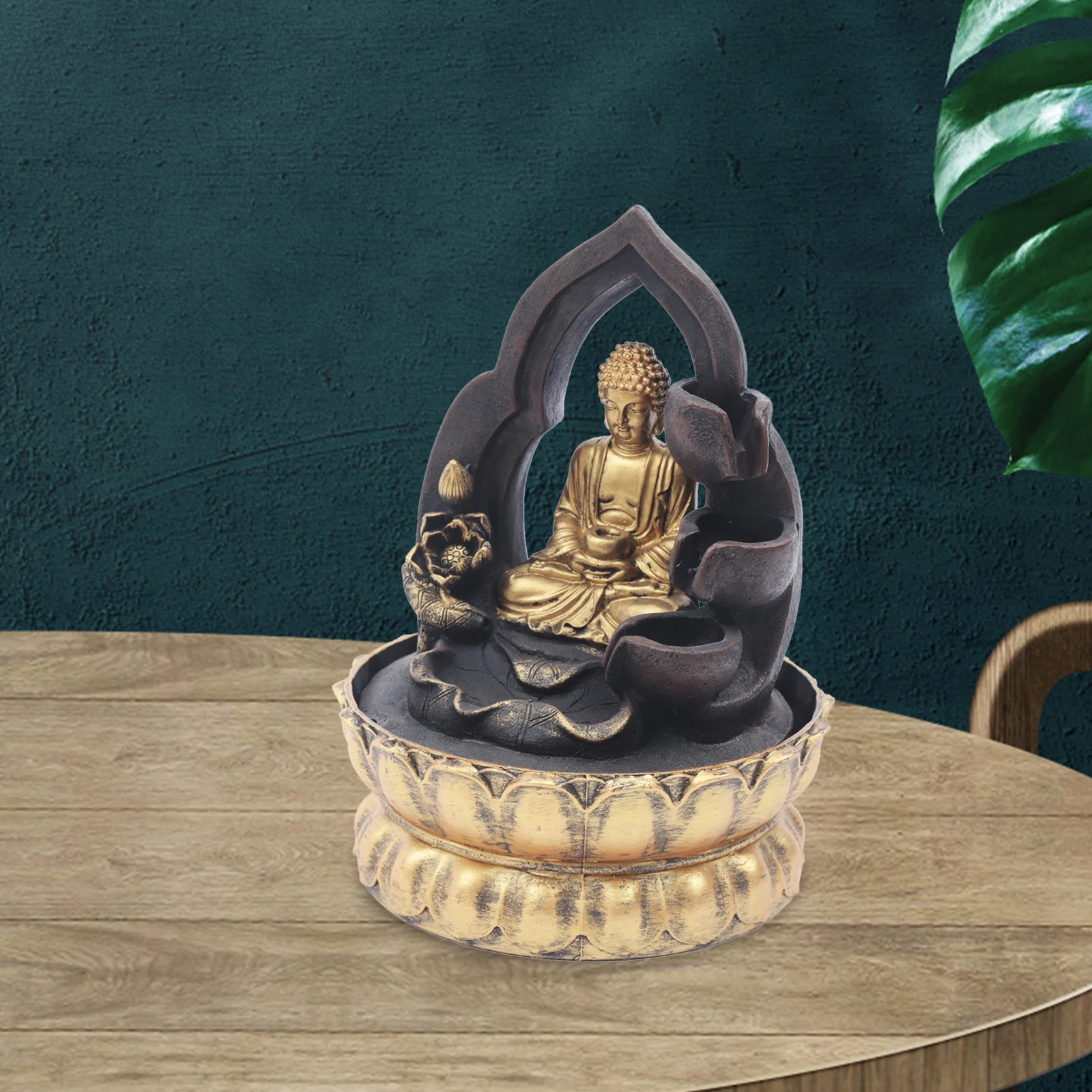 Buddha Tabletop Waterfall Fengshui Meditation Relaxing Indoor Decoration Waterfall Kit with Circular Water Flow for Home