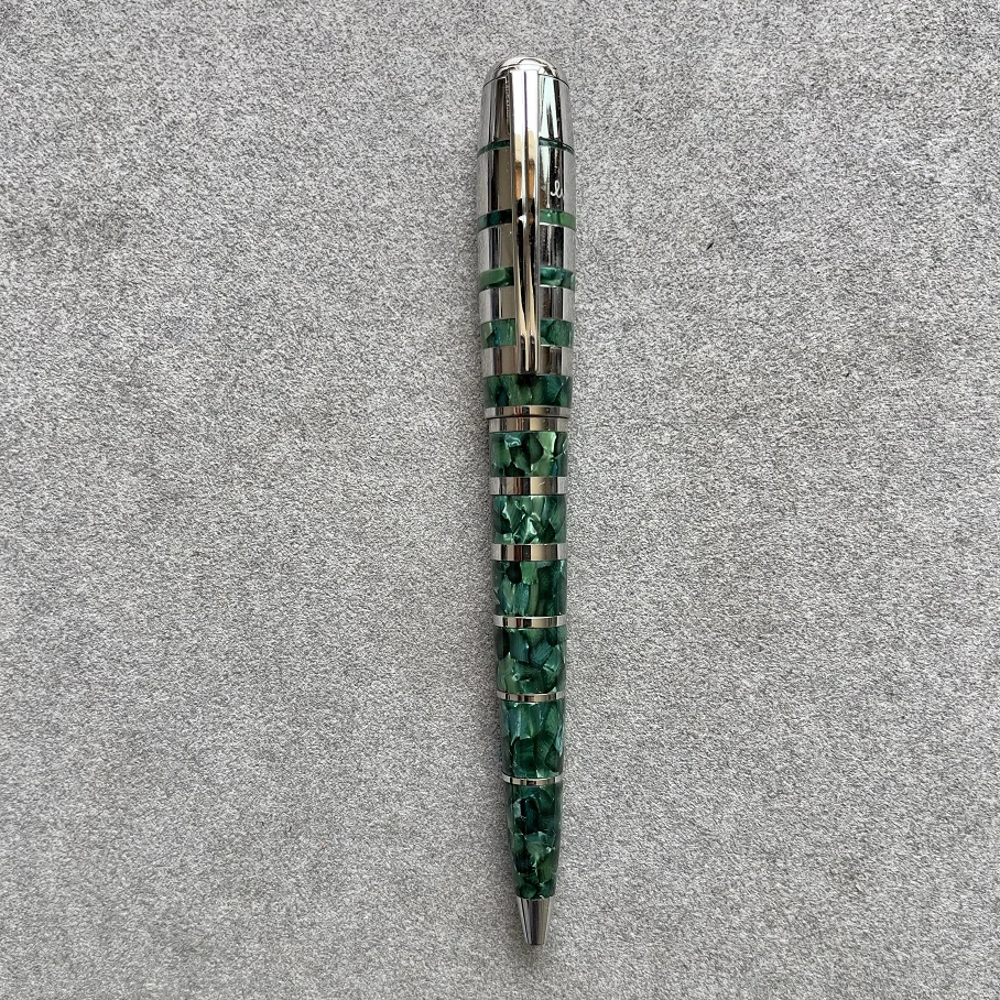 2022 Mb great writer Monte Bernard Shaw green gem gold silver clip ballpoint blance ink pen