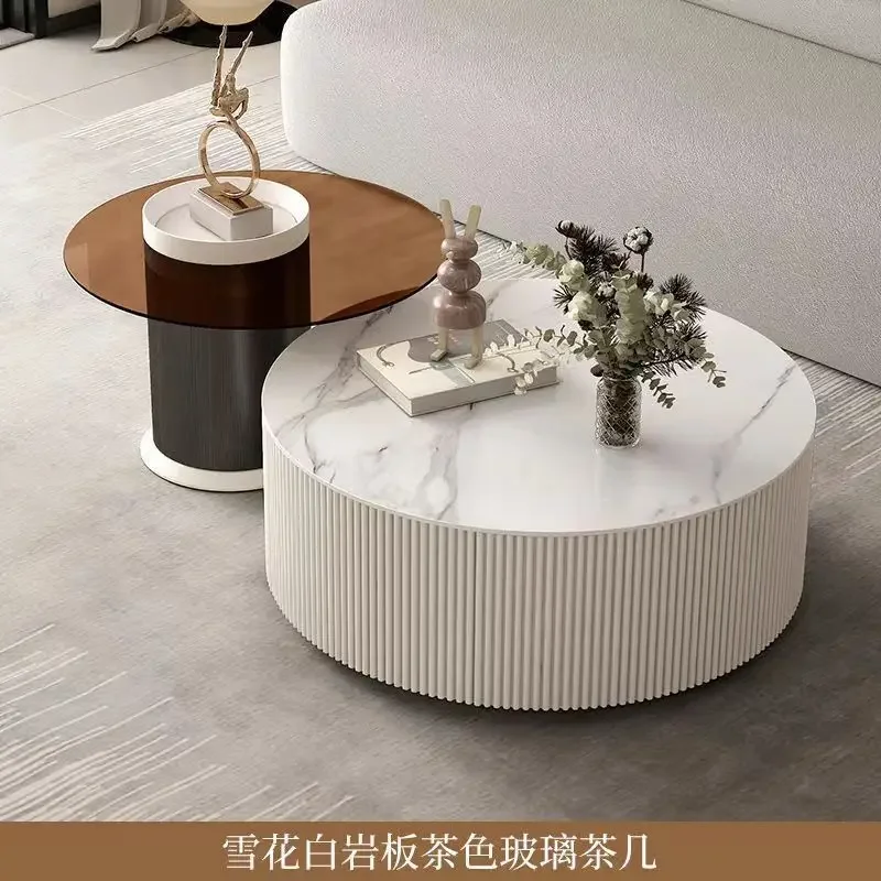 White Side Glass Coffee Table Room Makeup Nordic Hallway Cofee Tea Table Salon Center Table Basse Multifunction Furniture