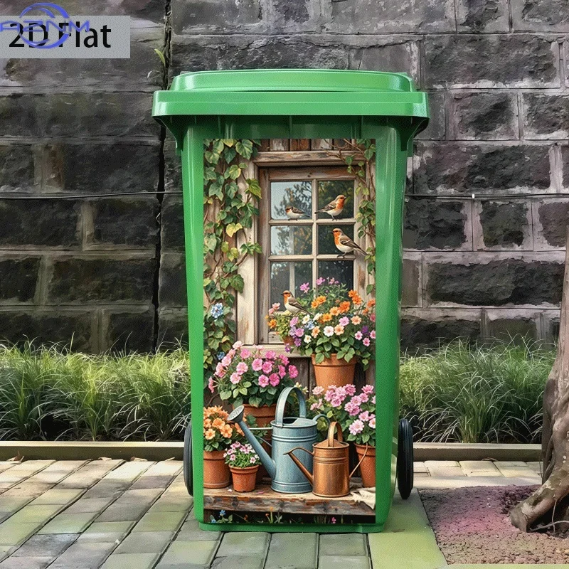 2D Flat Printing 1pc Trash Can Sticker 