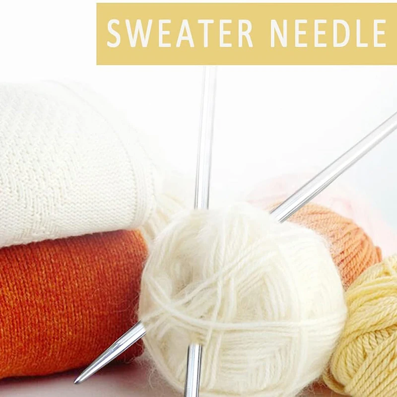 35 Pcs Double Ended Knitting Needles Set 20cm 2.0-5.0mm 7 Sizes Knitting Pins Kit For Beginners Socks Hats Scarves Sweaters