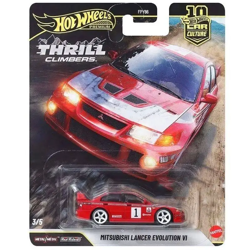 

Модель автомобиля Hot Wheels Mountaineer 5 Mercedes Mitsubishi EVO Blue Flag Iron Bottom Rubber Tire Alloy — коллекция Car Culture 2026