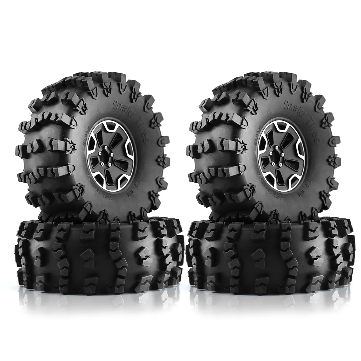 

4pcs 150mm 2.2" Heavy Duty Beadlock Wheel Rim Tire Set for 1/10 RC Crawler Car Axial SCX10 Wraith Capra RR10 RBX10 Traxxas TRX4