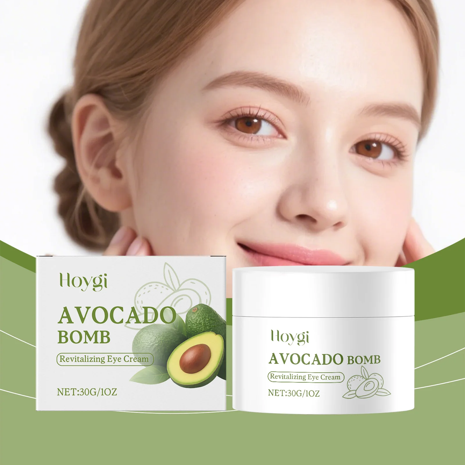 Creme para os olhos de abacate desbota linhas finas e rugas, firmador, suavização da área dos olhos, anti-inchaço, corretor de círculo escuro para olhos jovens