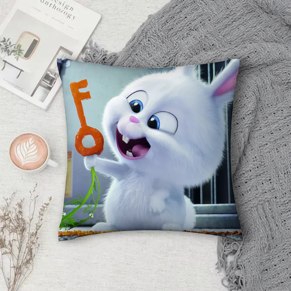 

Movie T-THE SECRET LIFE OF P-PETS Pillow Case Square Double-Sided Printing Short Plush Sofa Cushion Cover Bedroom Bedside Pillow