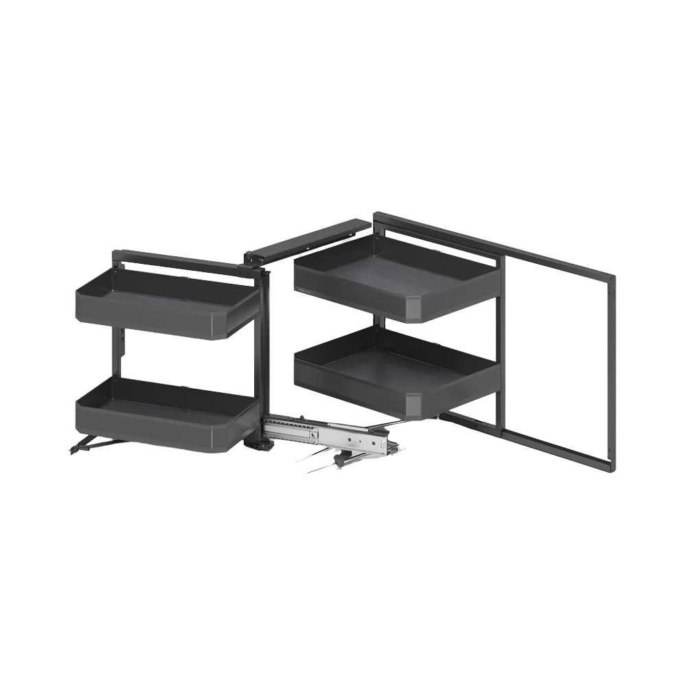 Stainless steel blind corner basket drawer for kitchen cabinets and pantry storage Magic pull-out storage