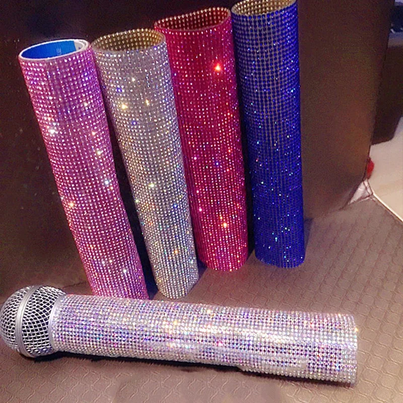 New Diamond Bling Microphone Accessories Handle Cover Mic Sleeve Protector Shiny Microphone Case For Stage KTV Microphone Cover