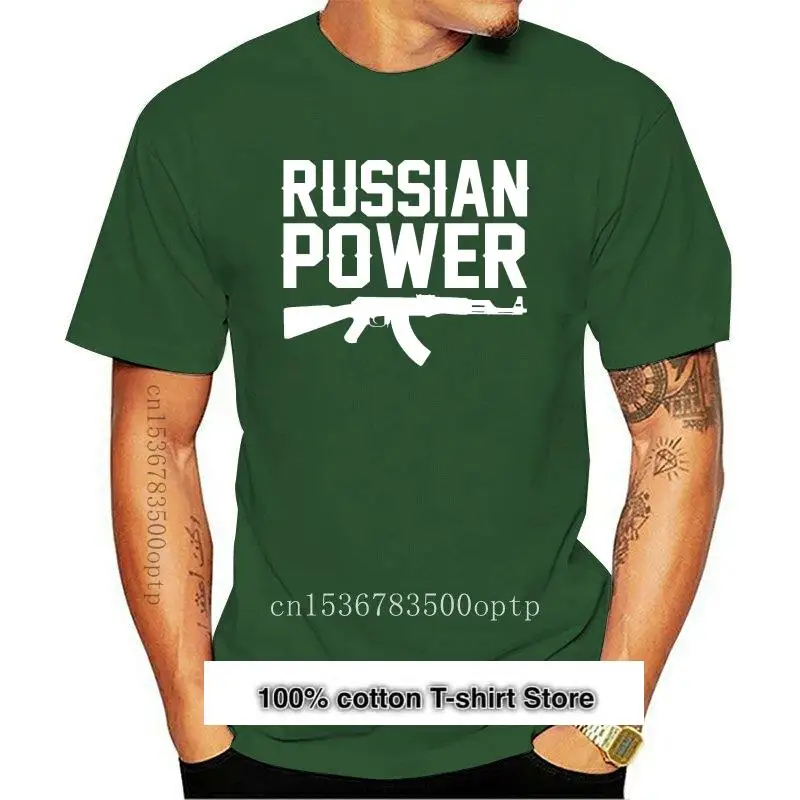 Camiseta HERREN DRUCK RUSSIAN POWER AK 47, KALASCHNIKOW, Rusia, Moscú, CCCP