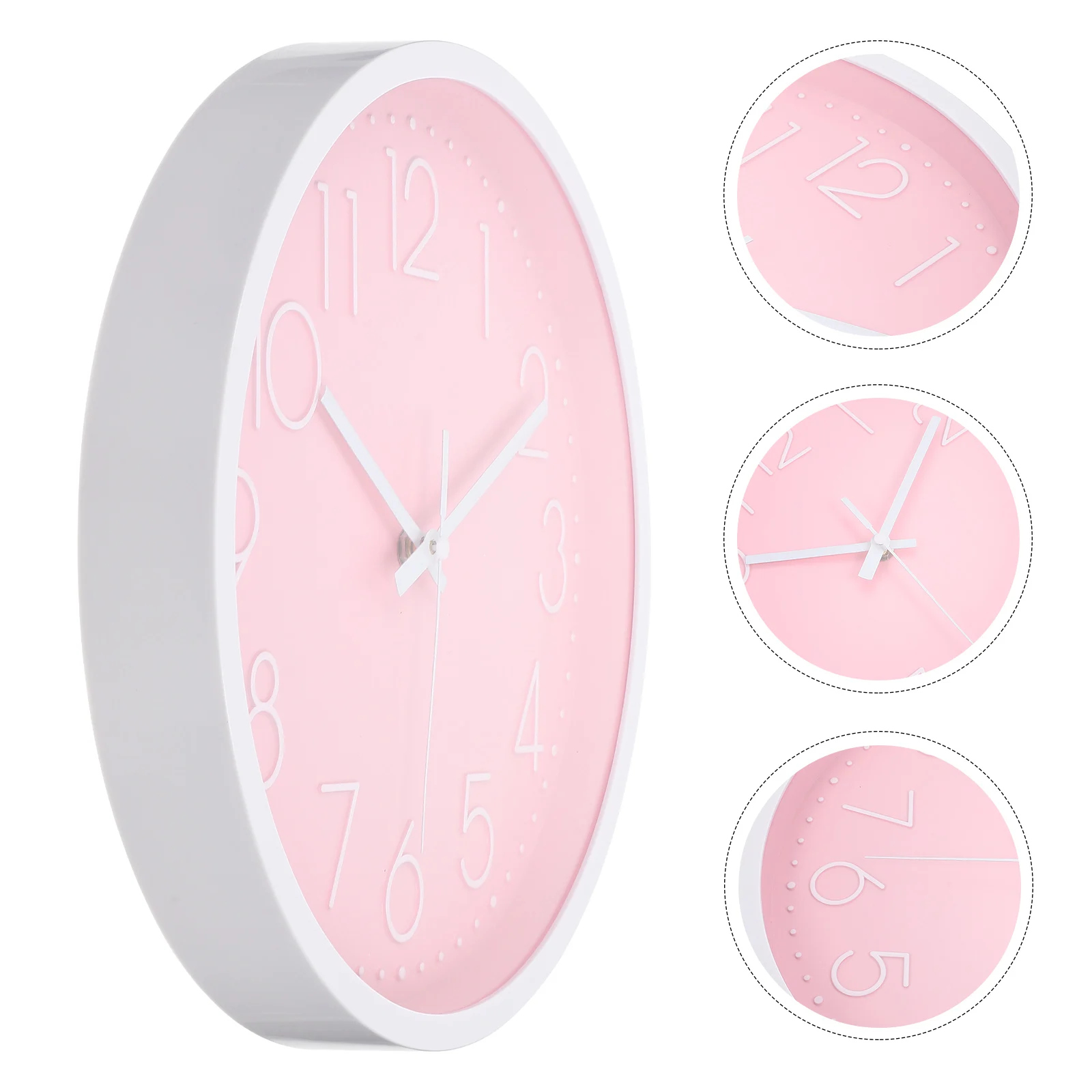 

Silent Wall Clock Small Clocks Elegant Bedroom Kids Fashion Decor Plastic Glass Easy Installation Practical Wall