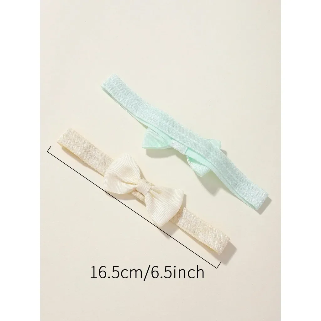 Kinder-Haarbänder mit Schleifen, 5-10 Stück, Einfarbige Schleifenbänder für Mädchen, Neue Kopfbedeckung, Elastische Haarbänder, Baby-Kopfschmuck – Detail 5