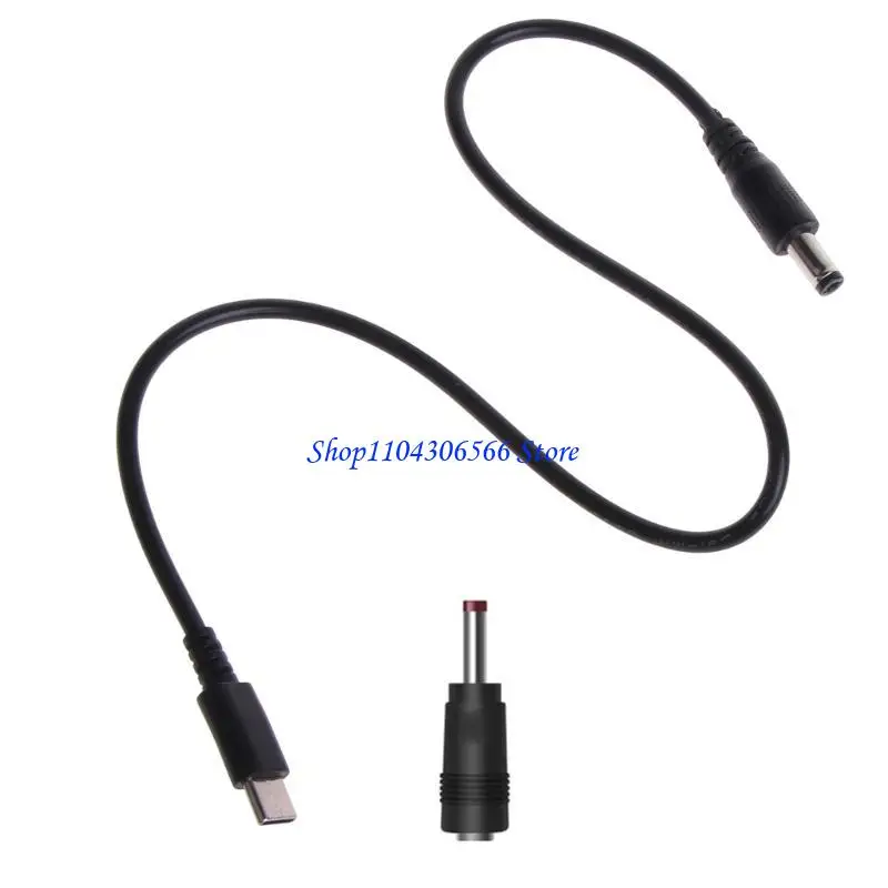 02DD USB C Type C to DC5.5x2.1mm 3.5x1.35mm PD Triggers Cable for Monitors, Cine Cameras, and Electronics
