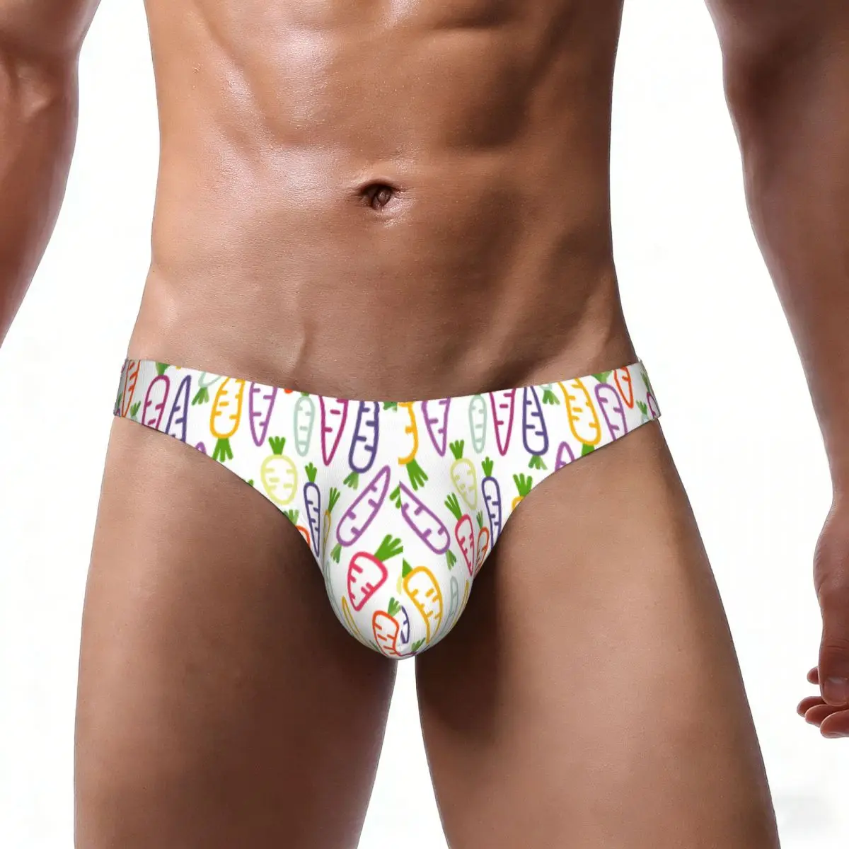 Men's Briefs Sexy Underpants Funny Rainbow Carrots Bikini Underwear Men Panties