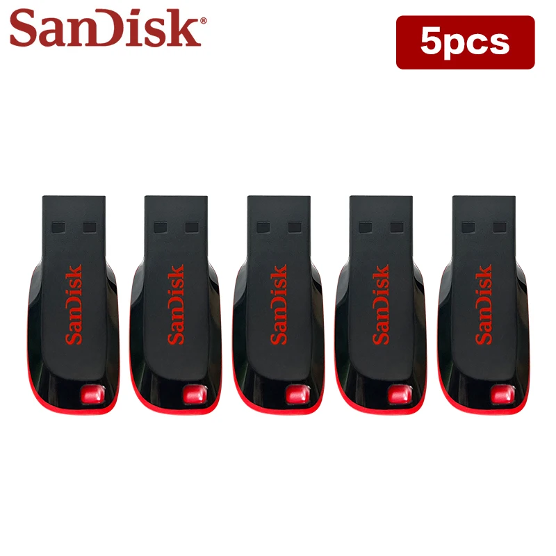 Original SanDisk USB 2.0 Pendrive Wholesale Link 5pcs 10pcs Memory Stick 16GB 32GB 64GB USB Storage Disk CZ50 U Disk For PC