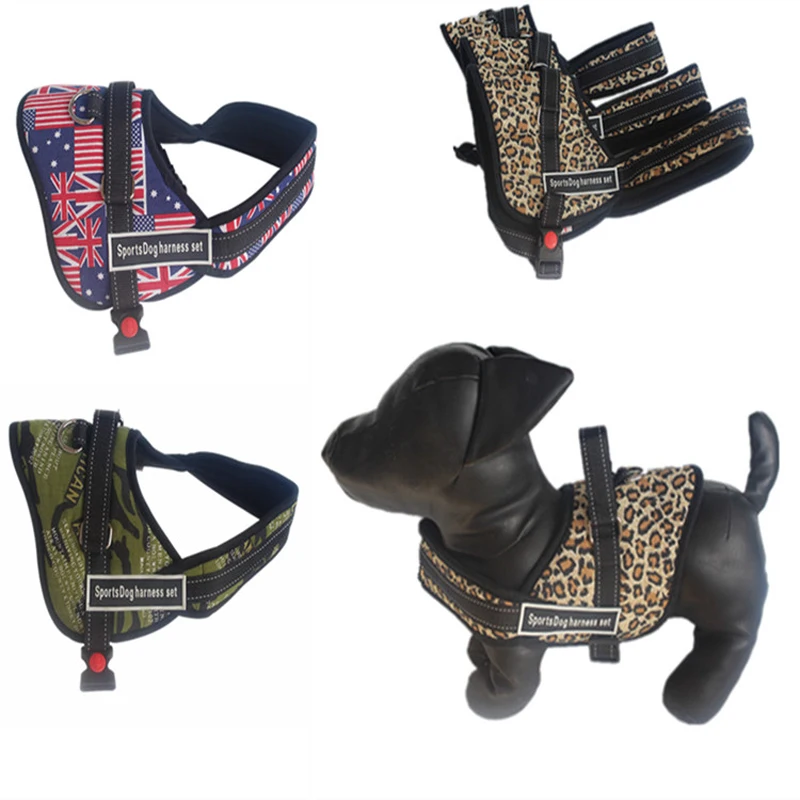 1PCS Dog Harness Adjustable Letter Camouflage Dog Harness Vest With Small Large Dogs Outdoor Walking Training Dog Accessories