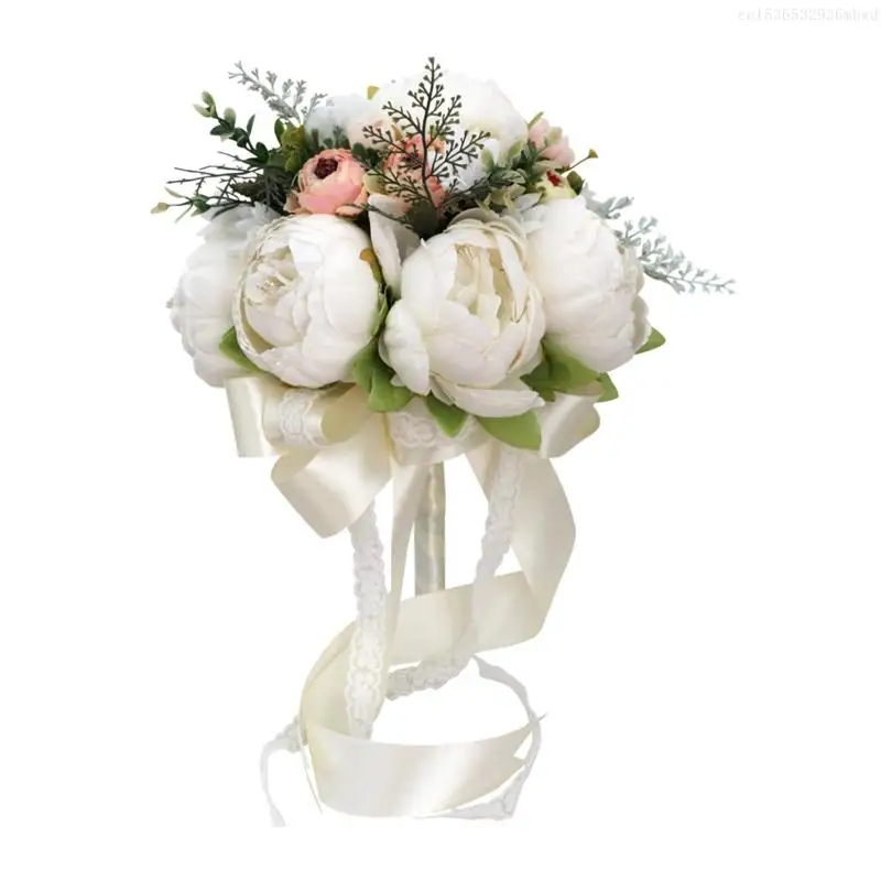 

Artificial Peony Wedding Bridal Bouquet Romantic Holding Flower Bride Bridal Bouquets Bridesmaid Bouquet Valentine's Day F0T4