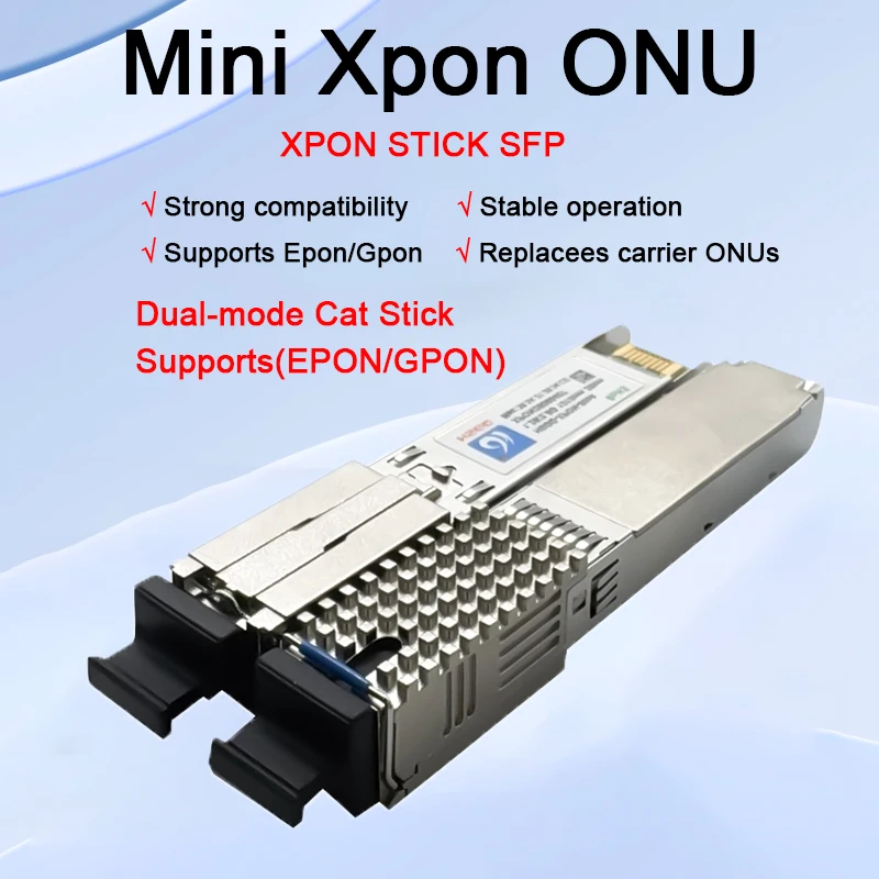MINI XPON SFP ONU EPON GPON 1.25G/2.5G Pon Stick مع MAC PPPoE IPoE HGU SC موصل 1310/1490nm 20KM OLT ONU MAC XPON=EPON/GPO