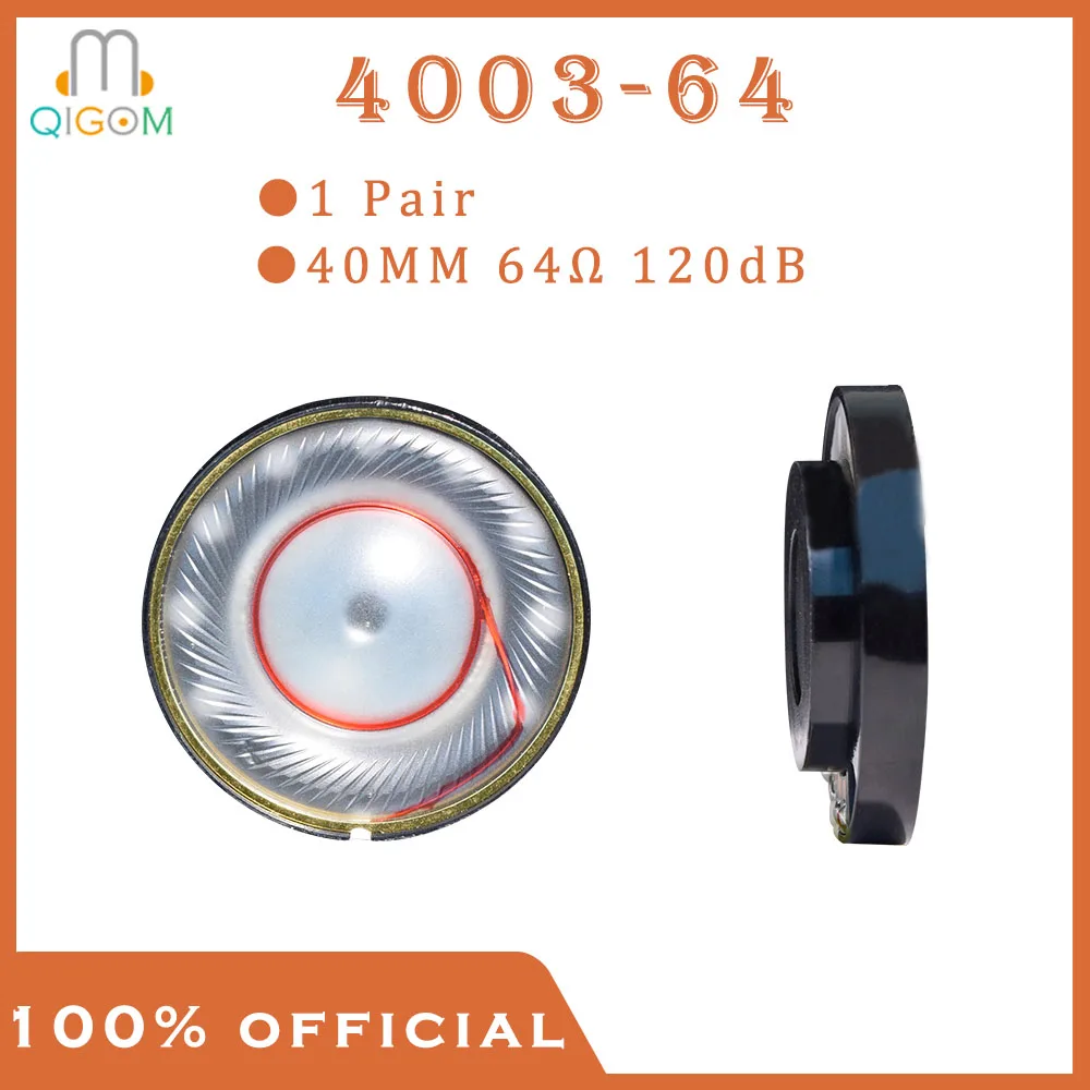 

QIGOM Headset Unit 4003-64 1 Pair, 40MM 64Ω 120dB, Dynamic HIFI Headset Unit, Three-film Composite, Super Soft Bass Unit