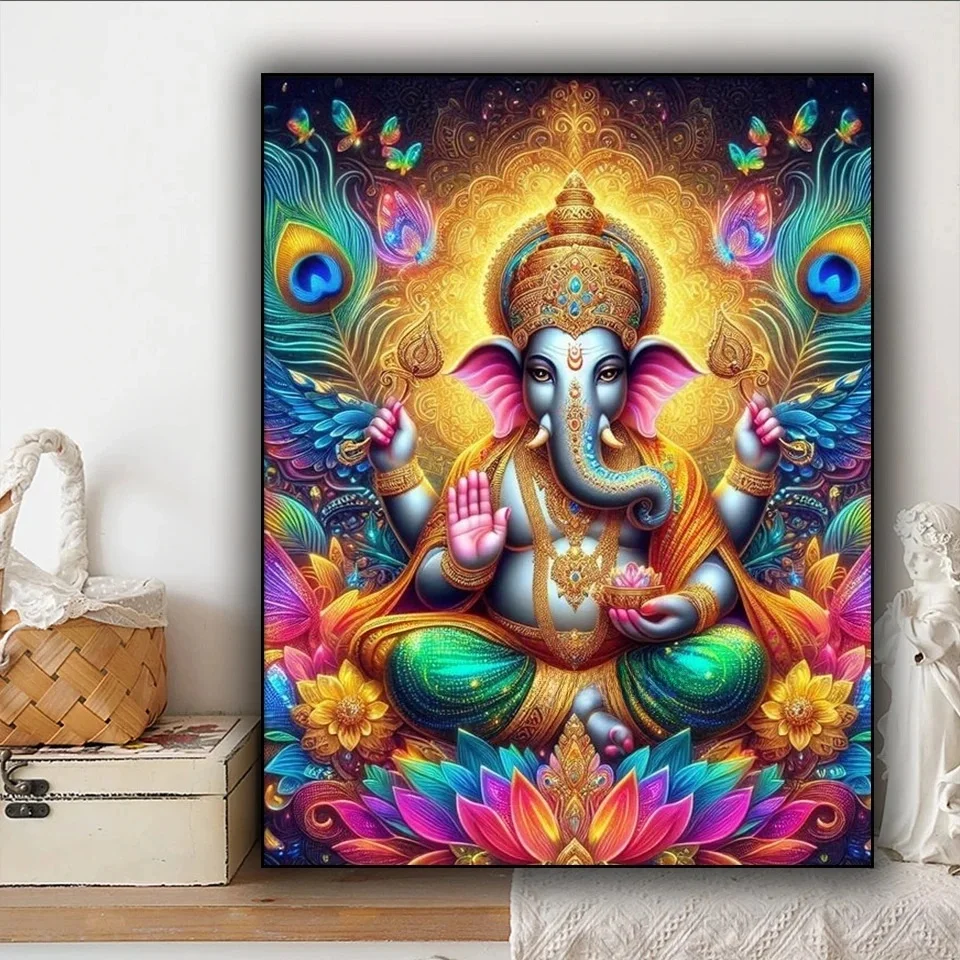 DIY Diamond Painting Ganesh Goddess Lakshmi Embroidery Cross Stitch kits Full Square Round diamond Mosaic Hindu God,Home Decor