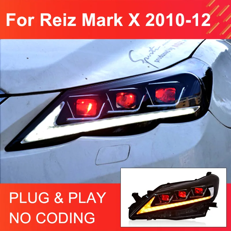 

1 Pair LED Headlights Assembly for Toyota Reiz Mark X 2010-2012 Headlights Plug and Play with DRL Dynamic Turning Head Lights