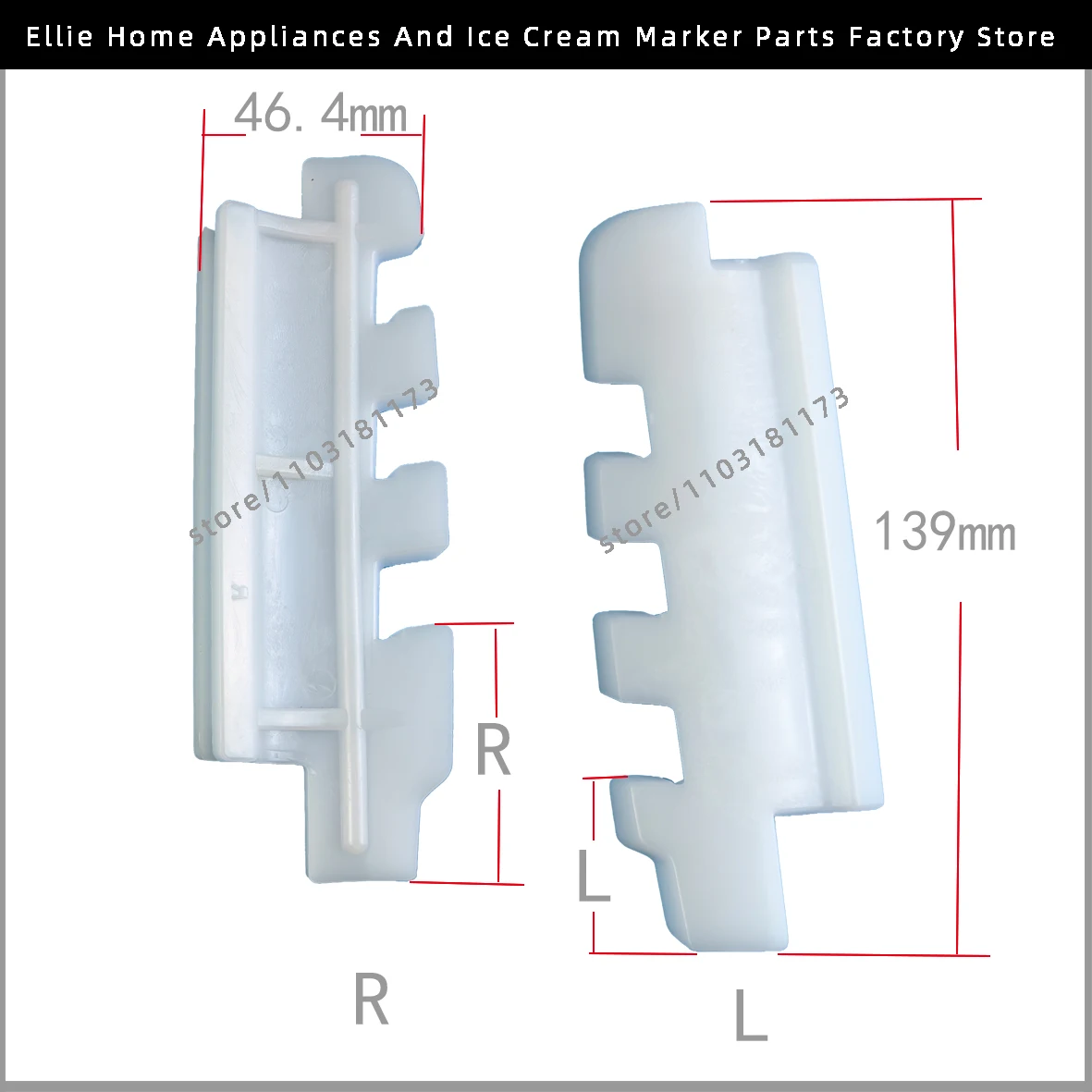 139 X 46.4 MM Hard Ice Cream Machine Scraper Blade 2 Pieces Suitable For VEVOR YKF116 KEKU