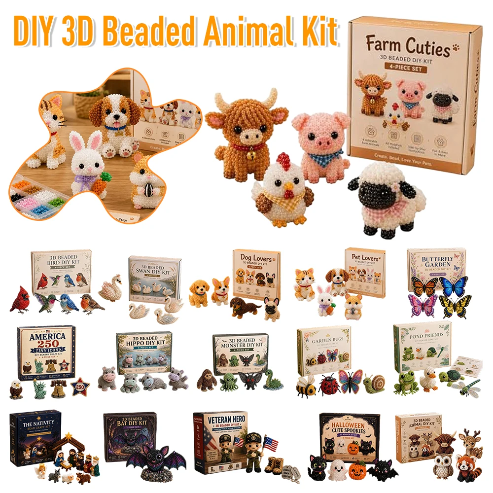 Jewelry Making Kits For Kids - ミニ3Dアニマルビーズキット 可愛い鳥と動物のクラフトセット 子供向け教育用ジュエリー製作ツール DIYアートプロジェクトギフト 新品
