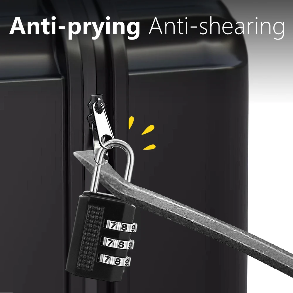 Small Portable Padlock Combination Lock 3 Digit Waterproof Outdoor Lock For Door Suitcase Bag Cabinet Locker Window