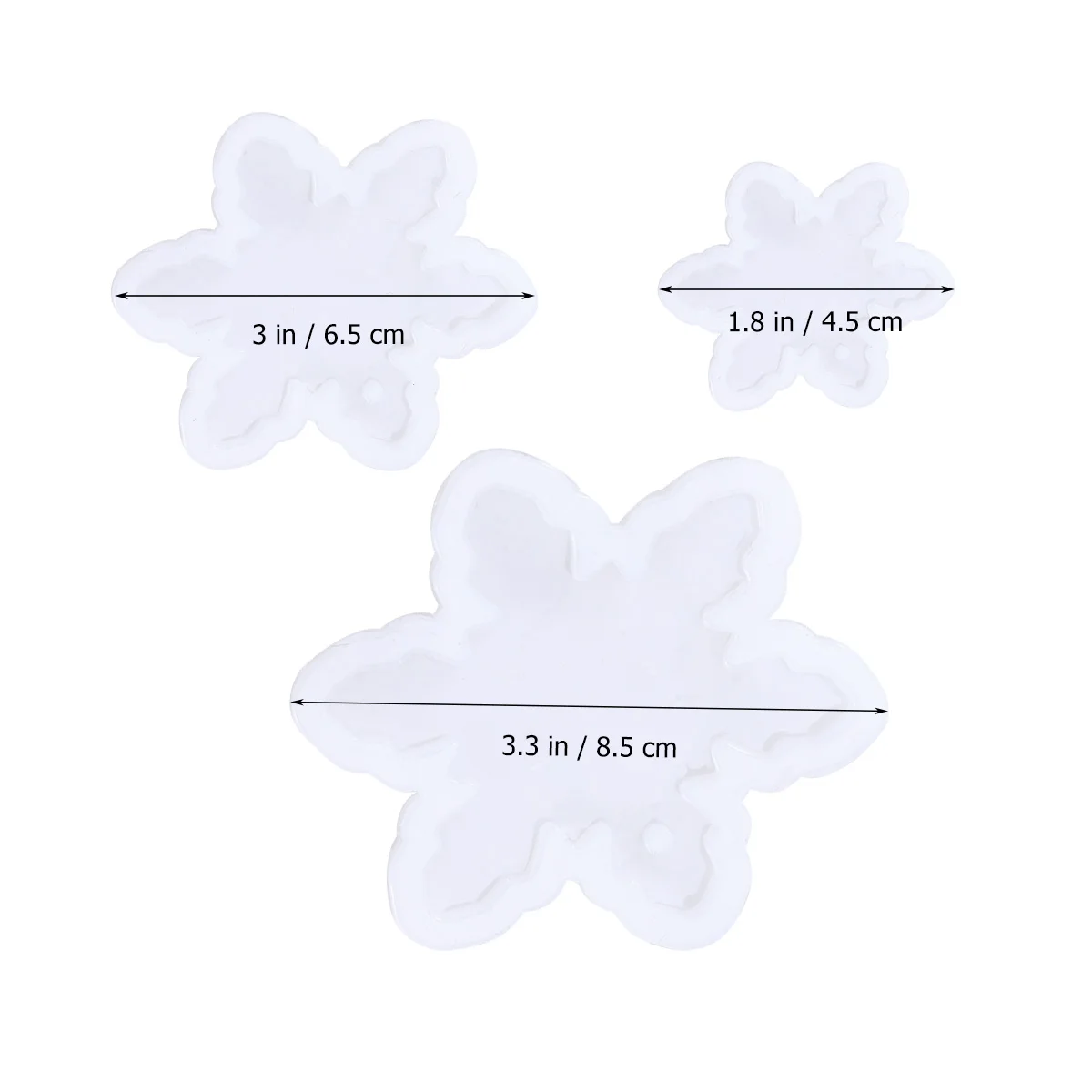 

6 Pcs Snowflake Pendant Molds Silicone Casting Holes Tree Decor White Jewelry Making Crafts Christmas Accessories