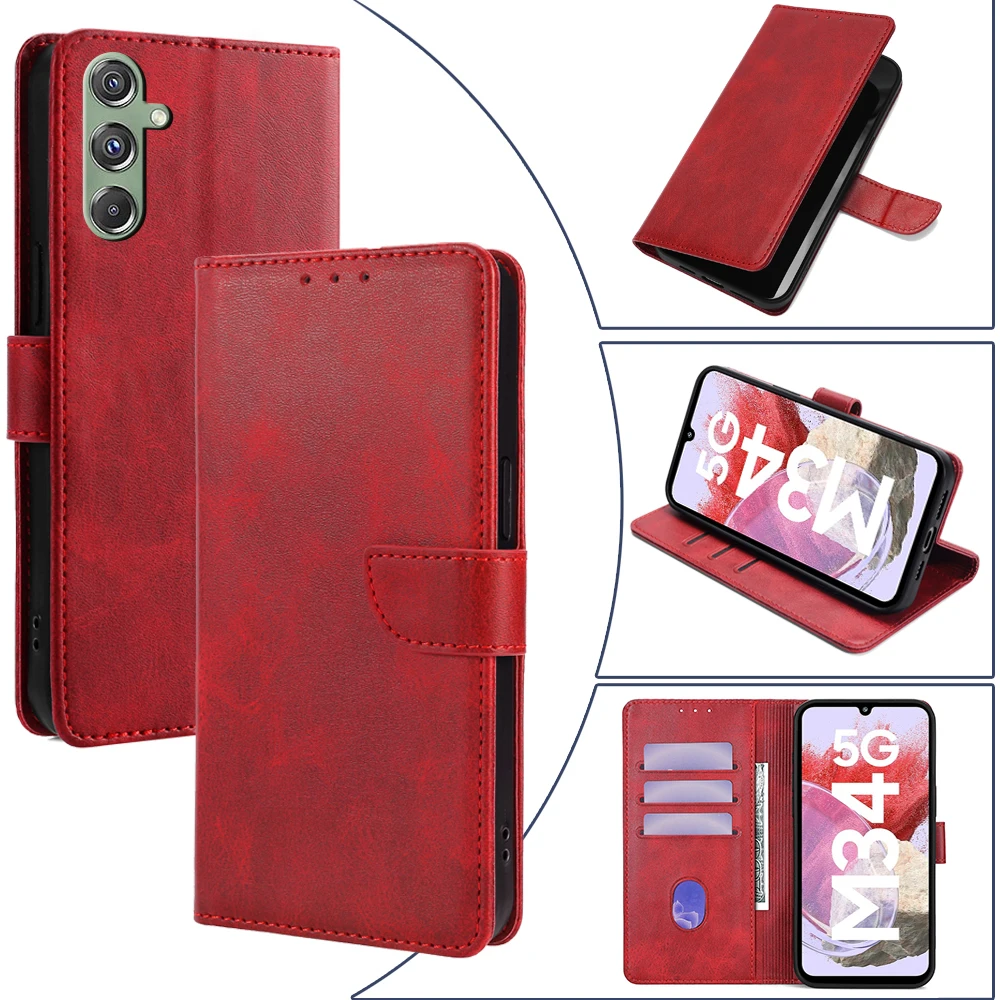 

GEFENIS Business Leather Phone Case For Samsung Galaxy M34 M13 M33 M53 M14 M54 M32 M23 M04 Flip Cover Card Slots Magnetic Wallet