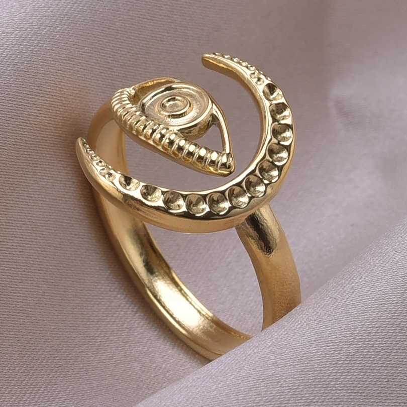 Anillos De Acero inoxidable para hombres y mujeres, joyería ajustable, estrella, mal De ojo, corazones, anillo De fiesta