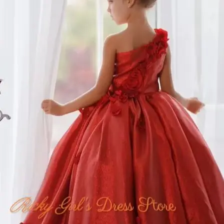 one-shoulder-satin-princess-flower-girl-dresses-for-wedding-red-3d-floral-birthday-gowns-first-communion-gowns-customized