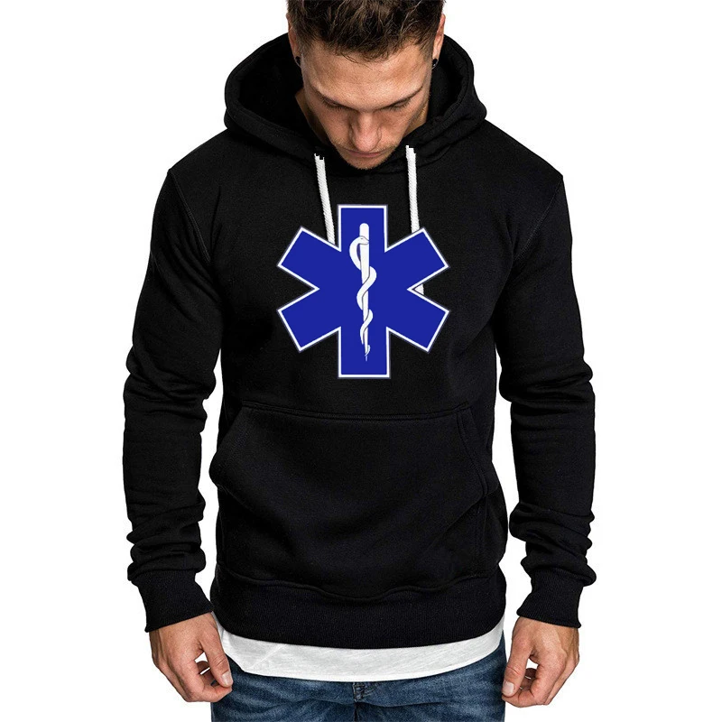 

Spring Autumn Men's Hoodies EMT Emergency Ambulance Print Sweatshirt Fashion Unisex Hoodie Casual Cotton Men's Hoody Tracksuit