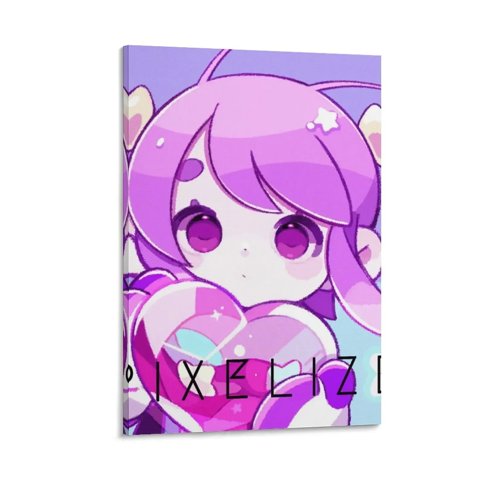 

Cute girl - Snail's House Pixelize Canvas Painting paintings wall decor room decorations aesthetic painting