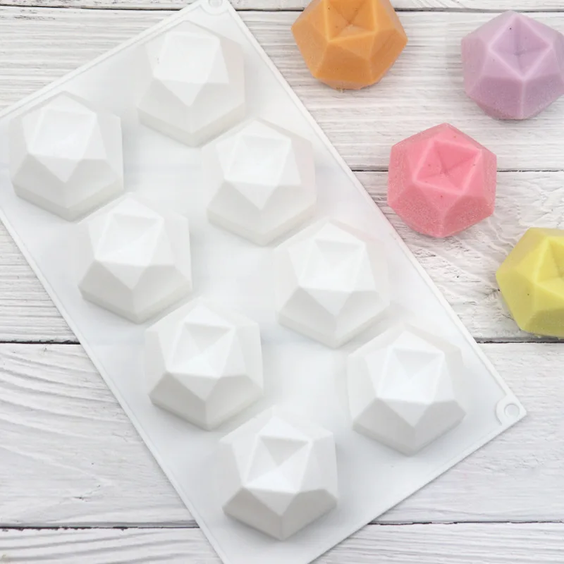3D Mousse Kuchen Backform Herz Käsekuchen Dessert Diamant Himbeere Silikon Form Kerze Seife Machen Liefert Gebäck Werkzeuge – Detail 5